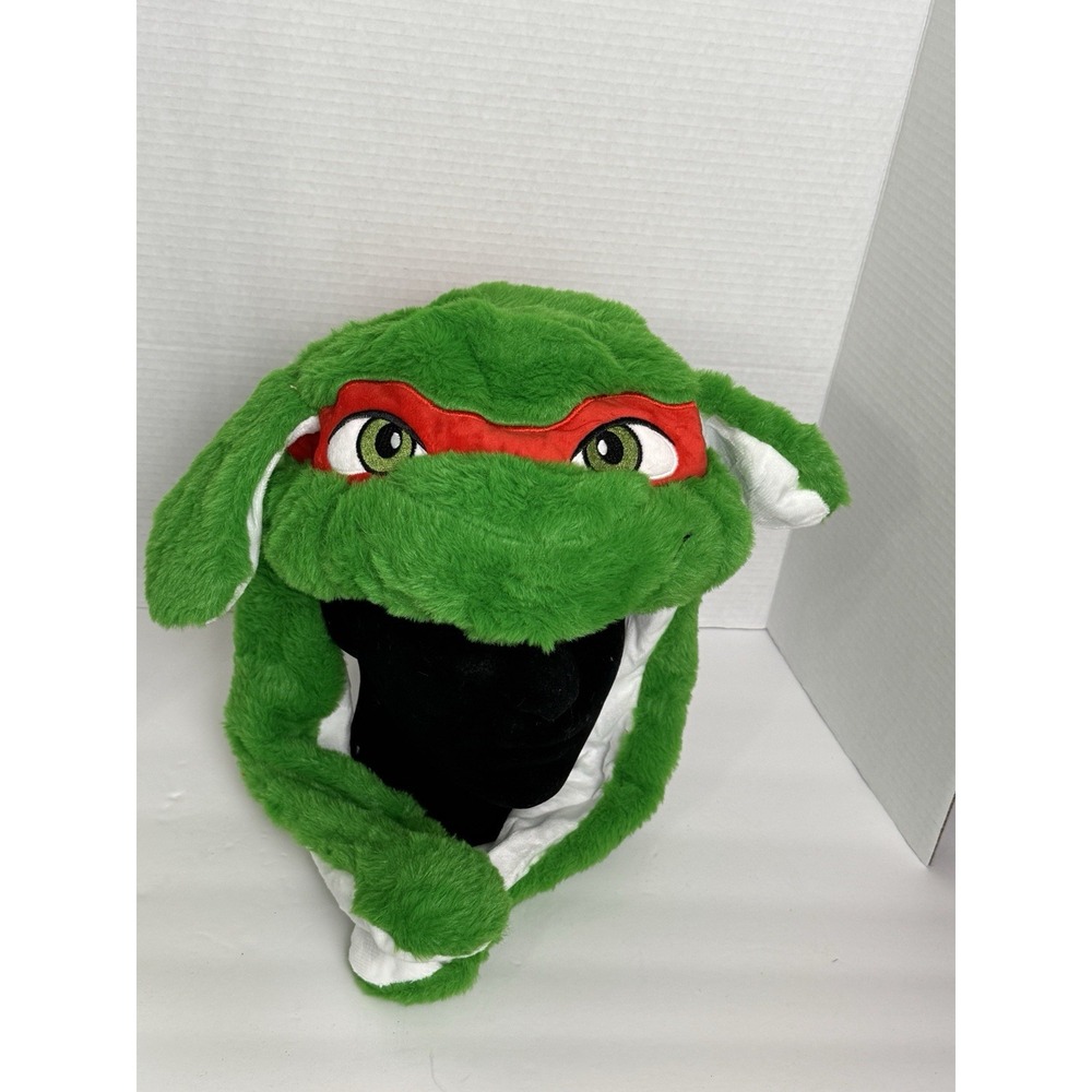 TMNT Raphael Moving Ear Plush Hat Green Ninja Turtles Floppy Ear Trapper Hat
